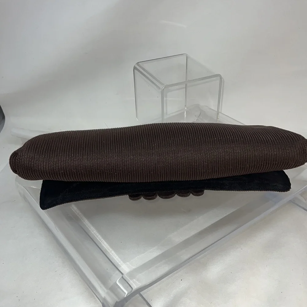 Ultimo Brown Silk Crepe Large Clutch Bag
